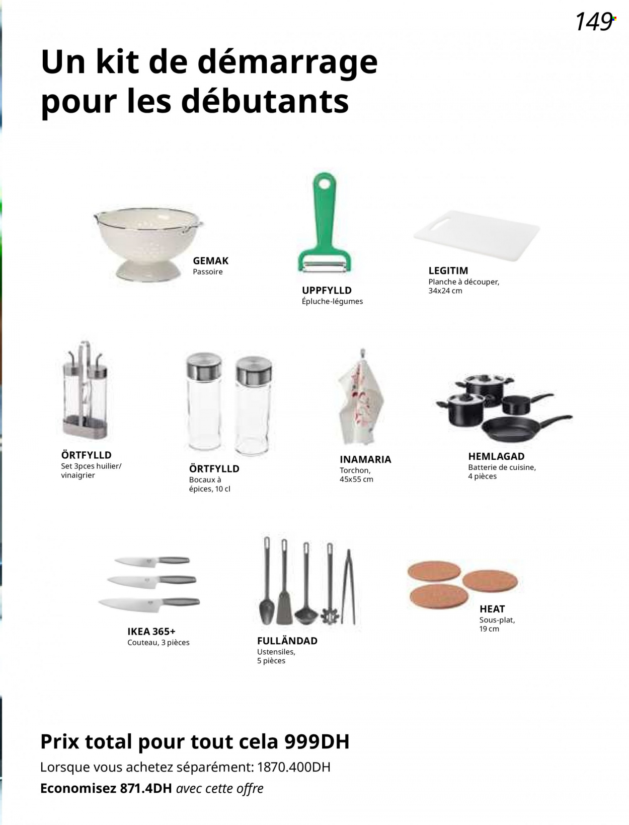 <magasin> - <du DD/MM/YYYY au DD/MM/YYYY> - Produits soldés - ,<products from flyers>. Page 149. 
