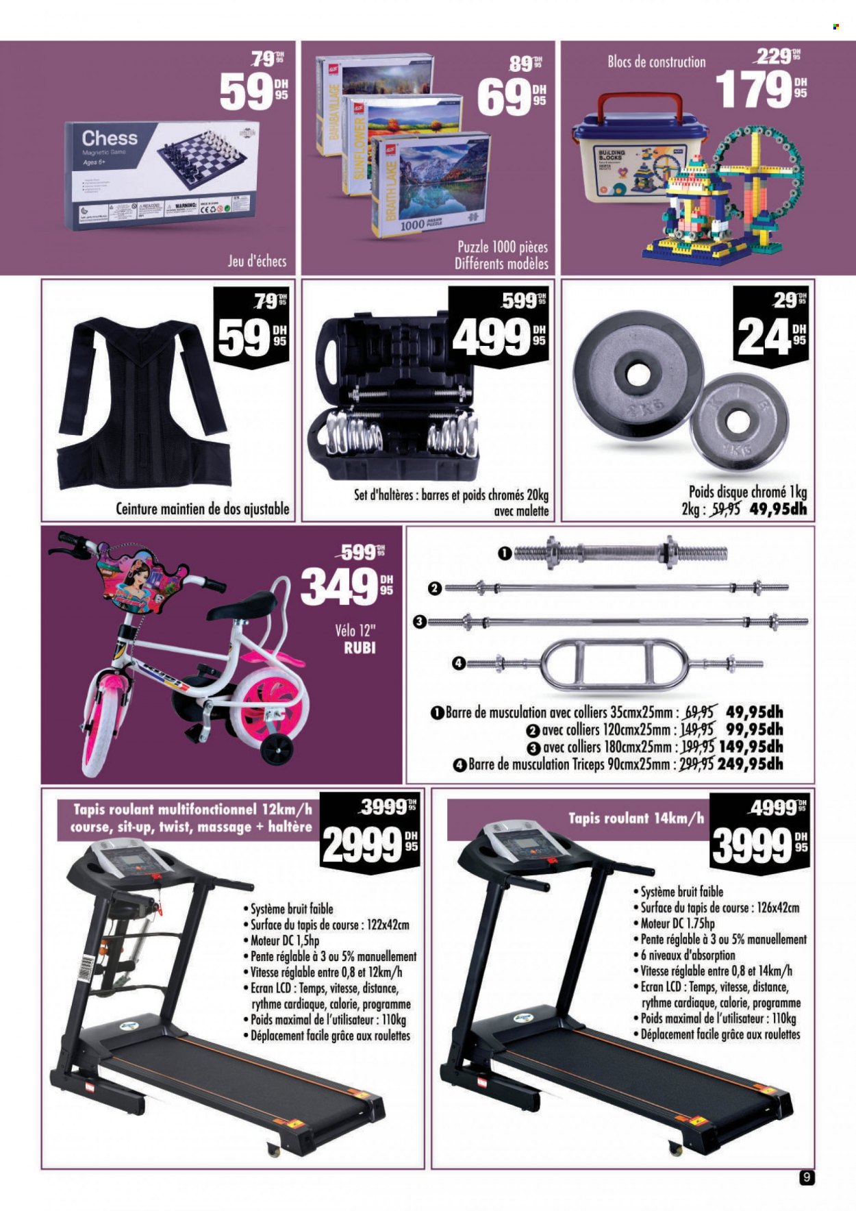 <magasin> - <du DD/MM/YYYY au DD/MM/YYYY> - Produits soldés - ,<products from flyers>. Page 9. 