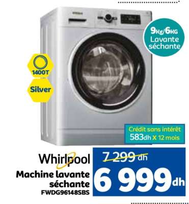 Whirlpool Machine lavante séchante