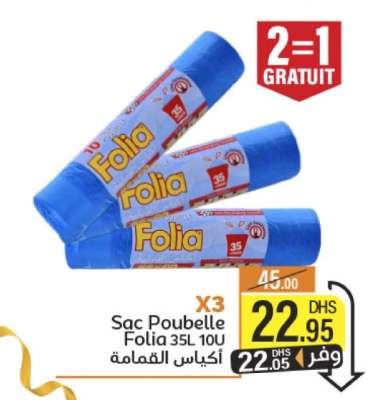 Sac Poubelle Folia 35L 10U