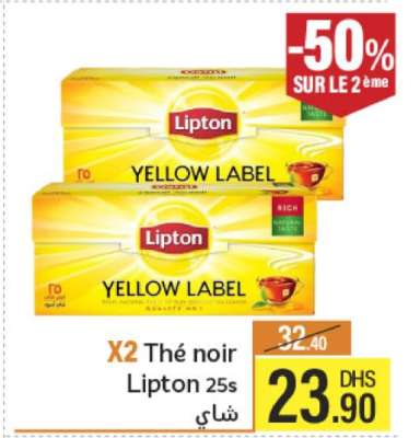 X2 Thé noir Lipton 25s