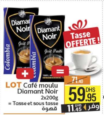 LOT Café moulu Diamant Noir