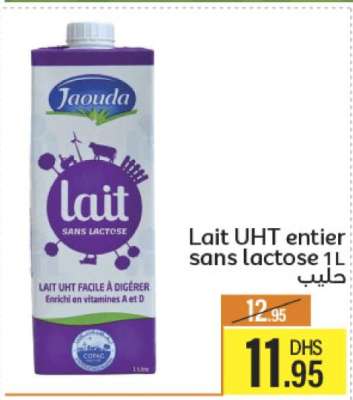 Lait UHT entier sans lactose 1L