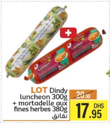 LOT Dindy luncheon 300g + mortadelle aux fines herbes 380g