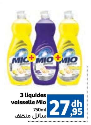 3 Liquides vaisselle Mio