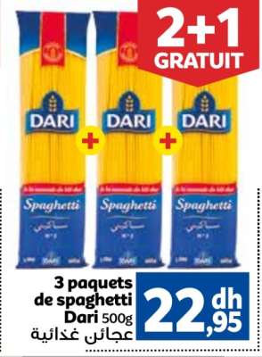 3 paquets de spaghetti Dari 500g