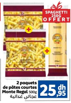2 paquets de pâtes courtes Monte Regal 500g