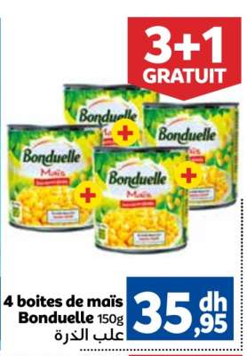 4 Boites de maïs Bonduelle 150g