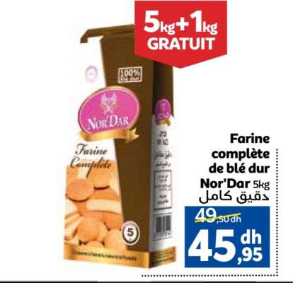 Farine complète de blé dur Nor'Dar 5kg