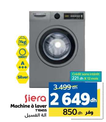 Siera Machine à laver T1045S