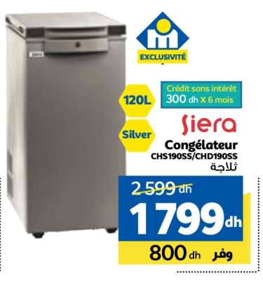 Siera Congélateur CHS190SS/CHD190SS