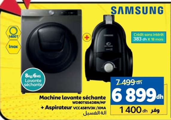 Machine lavante séchante + Aspirateur