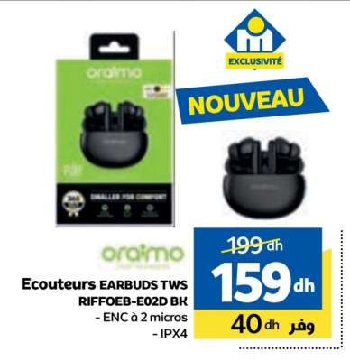 Ecouteurs EARBUDS TWS RIFFOEB-E02D BK