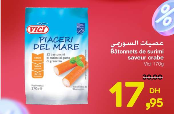Bâtonnets de surimi saveur crabe