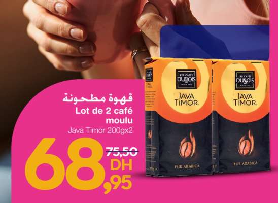 Lot de 2 café moulu Java Timor 200gx2