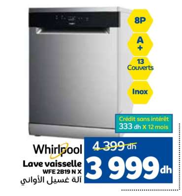 Whirlpool Lave vaisselle WFE 2B19 N X