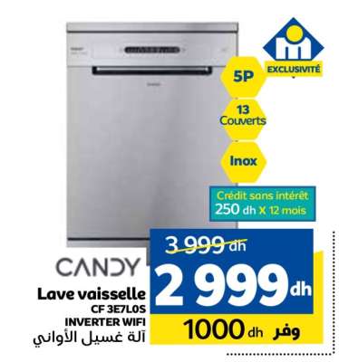 Lave vaisselle CANDY CF 3E7LOS