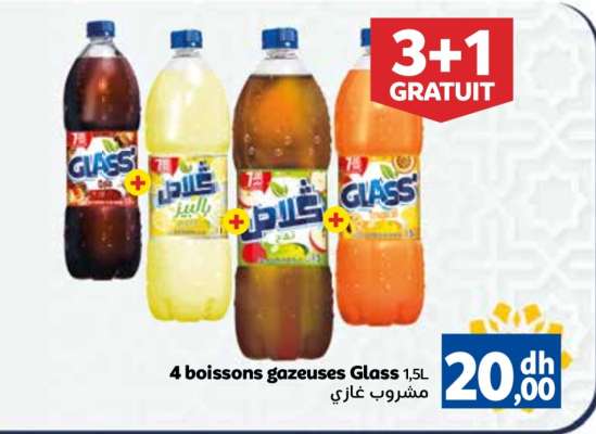 4 boissons gazeuses Glass 1,5L