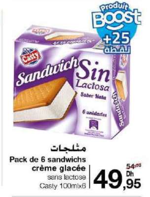 Pack de 6 sandwiches crème glacée