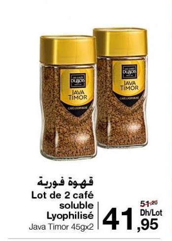 Lot de 2 café soluble Lyophilisé Java Timor 45gx2