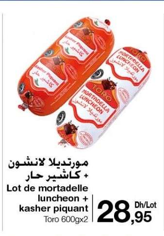 Lot de mortadelle luncheon + kasher piquant