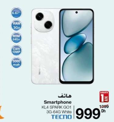 Smartphone KL4 SPARK GO1 3G-64G White
