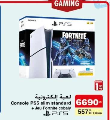 Console PS5 slim standard + Jeu Fortnite cobaly