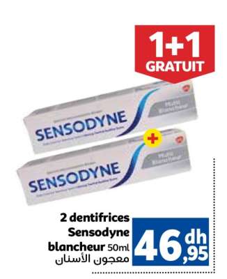 2 dentifrices Sensodyne blancheur 50ml