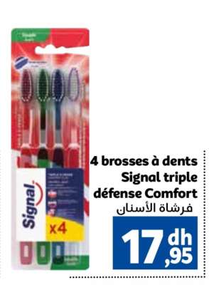 4 brosses à dents Signal triple défense Comfort