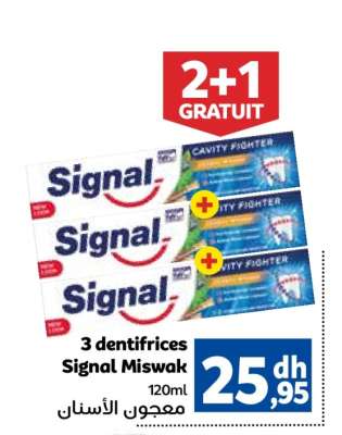 3 dentifrices Signal Miswak