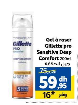 Gel à raser Gillette pro Sensitive Deep Comfort 200ml