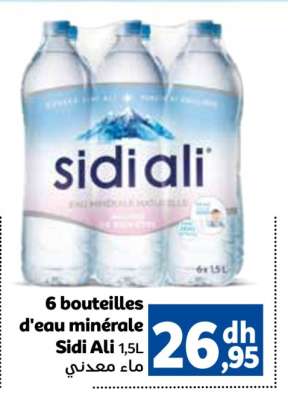 6 bouteilles d'eau minérale Sidi Ali 1,5L