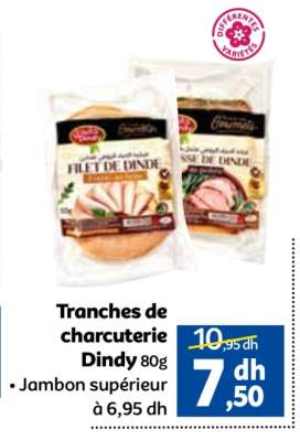 Tranches de charcuterie Dindy 80g
