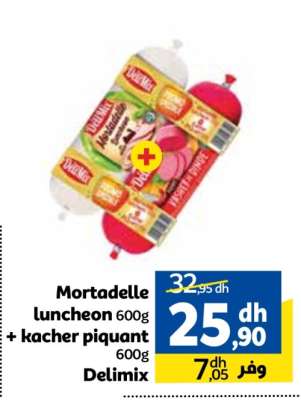 Mortadelle luncheon 600g + kacher piquant 600g Delimix