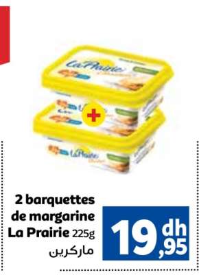 2 barquettes de margarine La Prairie 225g