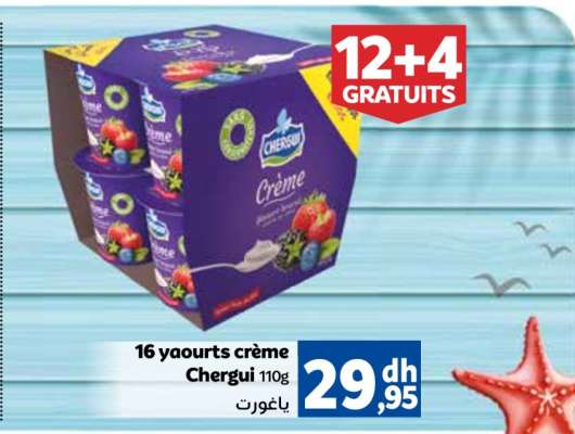 16 yaourts crème Chergui 110g