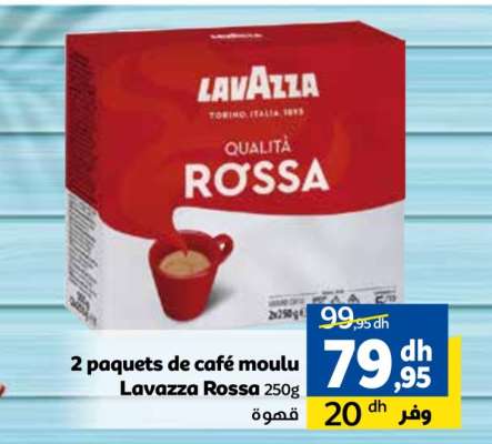 2 paquets de café moulu Lavazza Rossa 250g