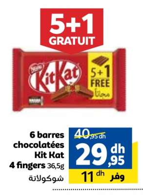 Kit Kat 6 barres chocolatées