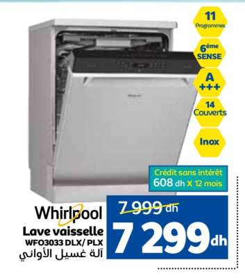 Whirlpool Lave vaisselle WFO3O33 DLX/ PLX