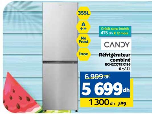 Réfrigérateur combiné CANDY ECN2CQTXE186