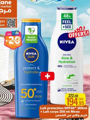 Lait protection SPF50+ 200ml + Lait corps 250 ml Nivea